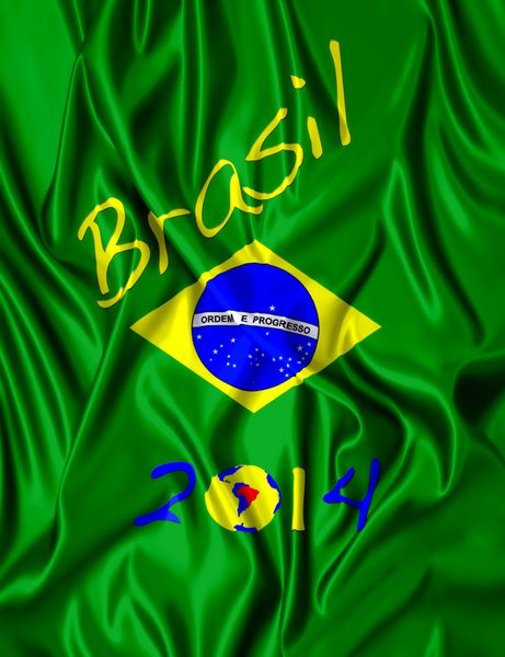 پارچه ilracion پرچم برزیل و تاریخ 2014