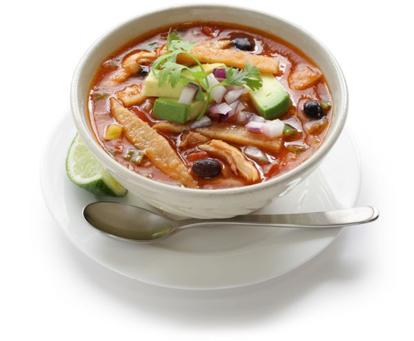 سوپ ترتیلا مرغ غذاهای مکزیکی