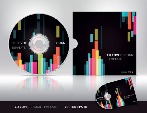 قالب طراحی جلد سی دی وکتور پس زمینه انتزاعی