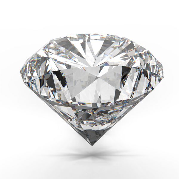 الماس های جدا شده بر روی مدل سه بعدی سفید