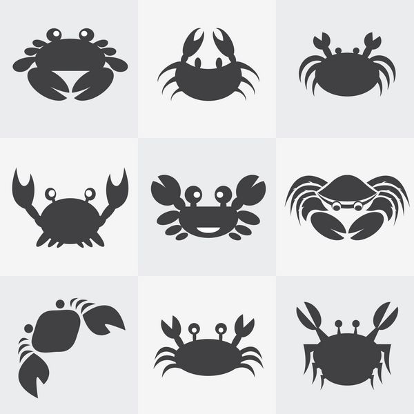 مجموعه ای از نمادهای وکتور خرچنگ