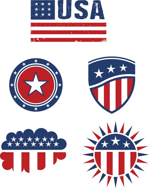 وکتور عناصر طراحی پرچم ستاره ایالات متحده آمریکا