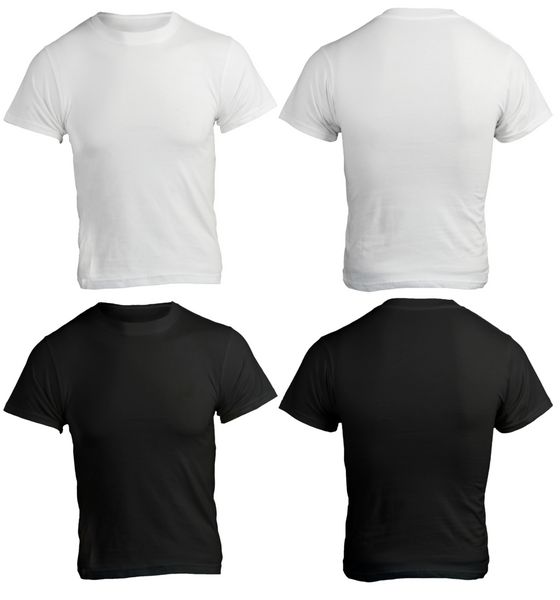 قالب پیراهن مردانه مشکی و سفید طرح جلو و پشت