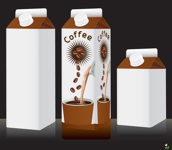 بسته نوشیدنی شیر یا قهوه خالی وکتور