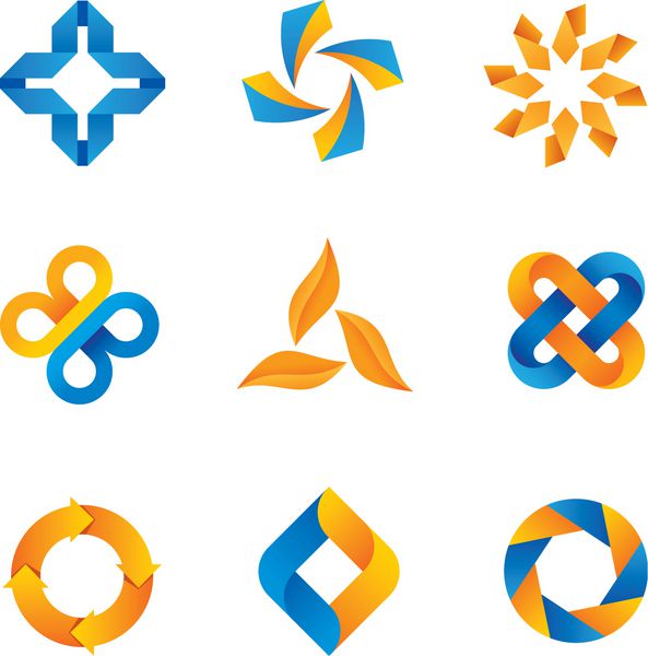 نمادها و نمادهای لوگو حلقه جالب اجتماعی