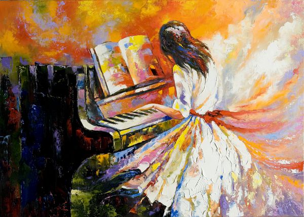 دختر روی پیانو