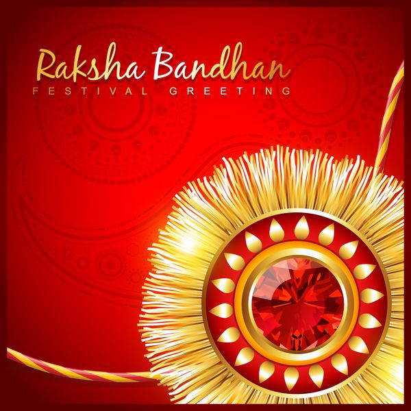 جشنواره زیبای هندو راخی در پس زمینه قرمز