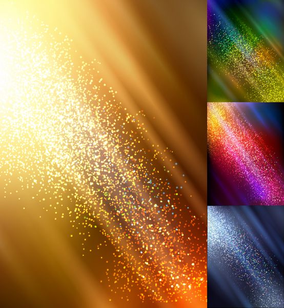 چراغ های بوکه پاییزی واقعی - مجموعه ای از پس زمینه های وکتور با رنگ های تمام فصل
