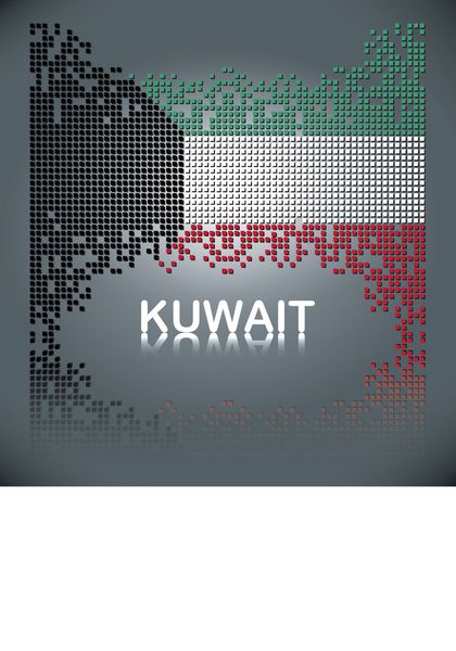 پرچم کویت از بلوک های مربع وکتور