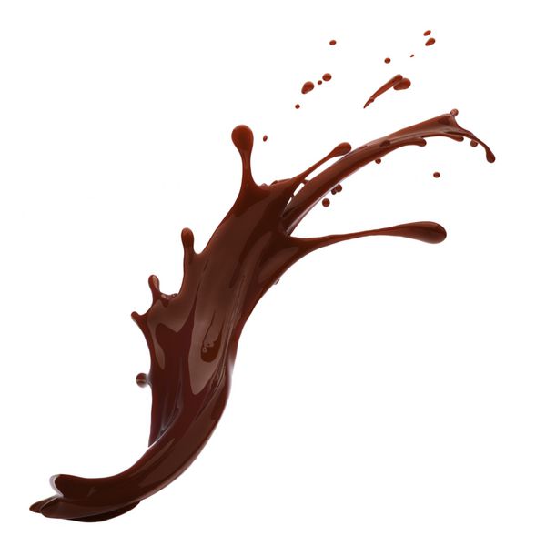 پاشیدن قهوه قهوه ای یا شکلات ایزوله شده در پس زمینه سفید