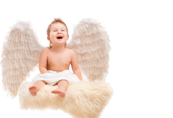 نوزادی با بال های فرشته