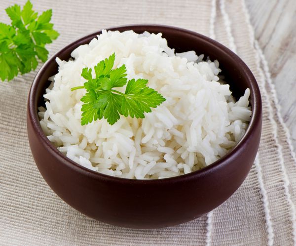 برنج سفید تمرکز انتخابی
