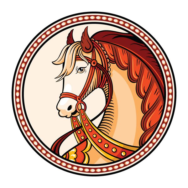 نشان اسب یا برچسب به سبک بومی روسی