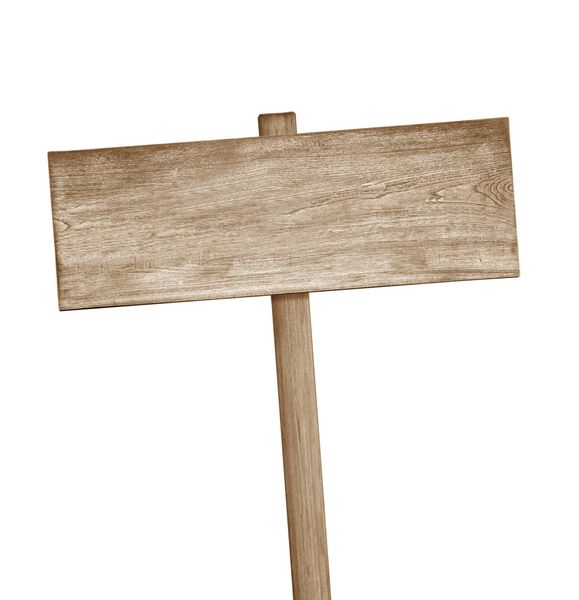 علامت چوبی جدا شده روی سفید