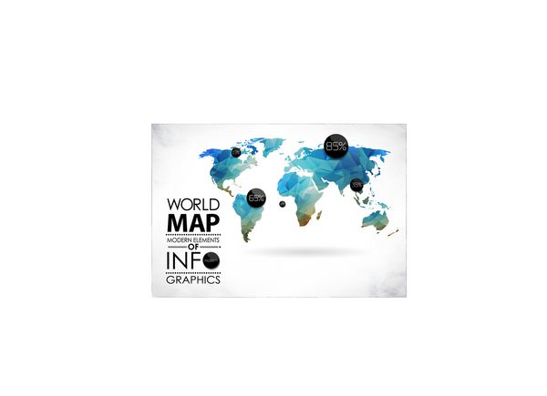 عناصر مدرن گرافیک اطلاعاتی نقشه جهان و تایپوگرافی