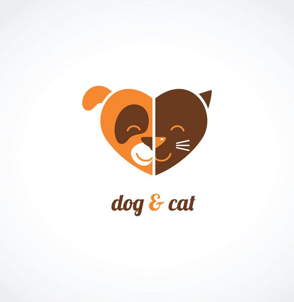 نمادهای وکتور حیوانات خانگی - گربه و سگ