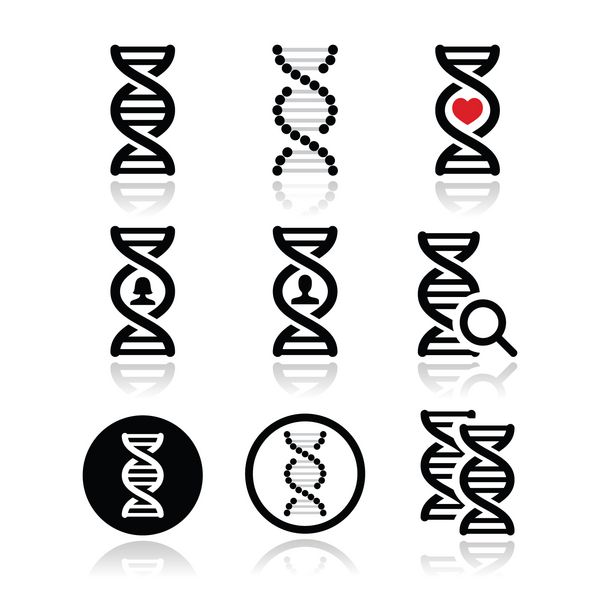 مجموعه آیکون های وکتور dna ژنتیک