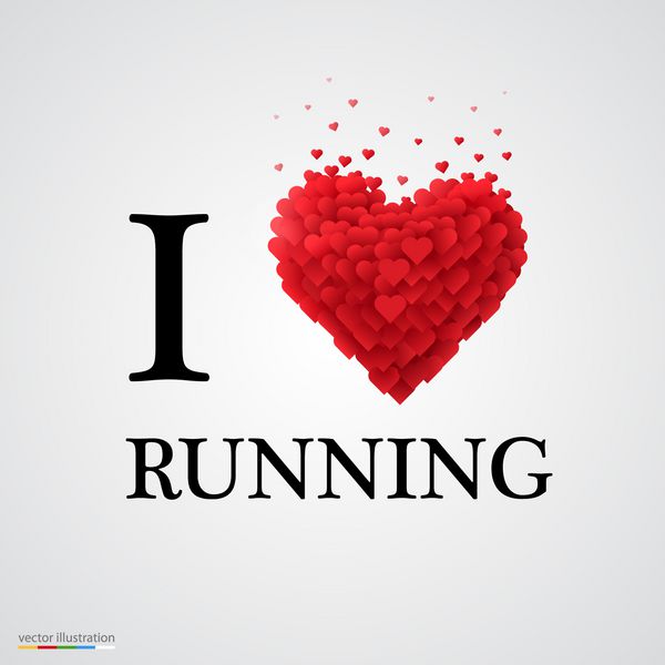 من عاشق دویدن هستم نوع فونت با علامت قلب