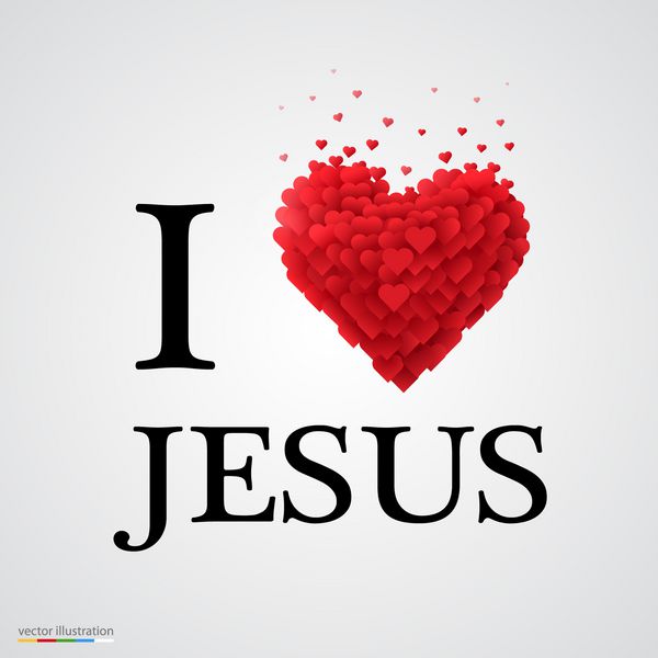 من عاشق عیسی هستم نوع فونت با علامت قلب