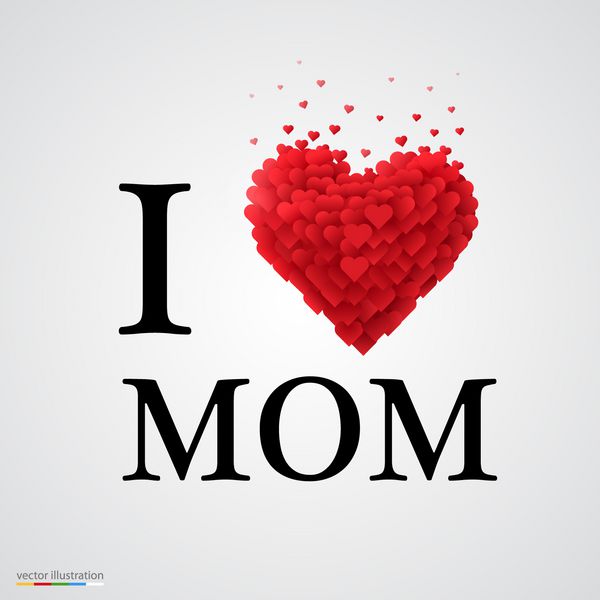 من مامان را دوست دارم نوع فونت با علامت قلب