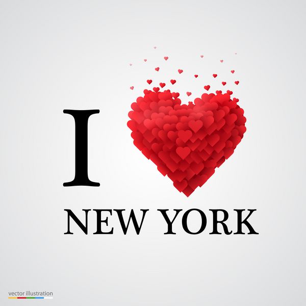 من عاشق نیویورک هستم نوع فونت با علامت قلب
