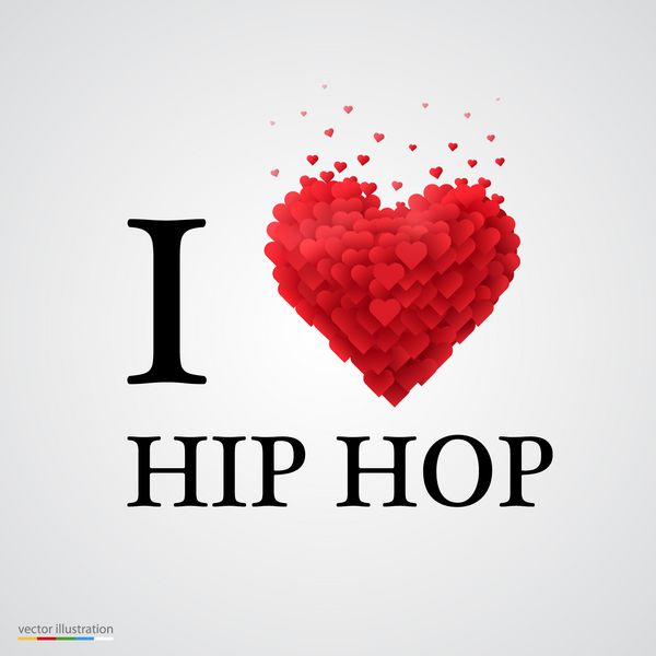 من عاشق هیپ هاپ هستم نوع فونت با علامت قلب