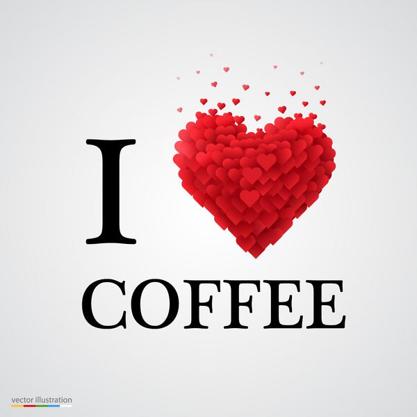 من عاشق قهوه هستم نوع فونت با علامت قلب