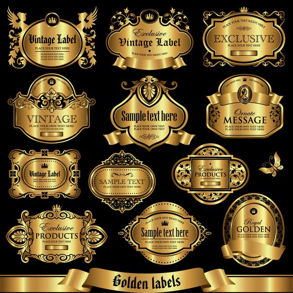 مجموعه برچسب های طلایی 1