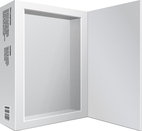 جعبه بسته نرم افزاری مدرن سفید را برای دی وی دی دیسک سی دی یا سایر محصولات شما باز کرد