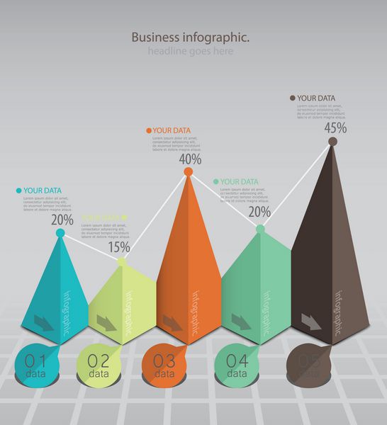 نمودار کسب و کار داده های اینفوگرافیک کاغذی انتزاعی با داده های شما