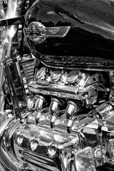 paaren im glien آلمان - 19 مه موتور موتور سیکلت ژاپنی هوندا والکری نمای نزدیک سیاه و سفید نمایش اولدتایمر در mafz 19 می 2013 در paaren im glien آلمان
