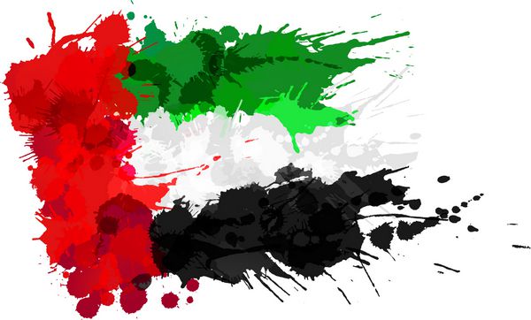 پرچم امارات متحده عربی ساخته شده از چلپ چلوپ های رنگارنگ
