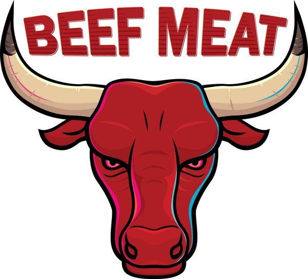 سر گاو قرمز گاو خطرناک گوشت گاو گوشت گاو برچسب گوشت گاو علامت گوشت گاو سر گاو