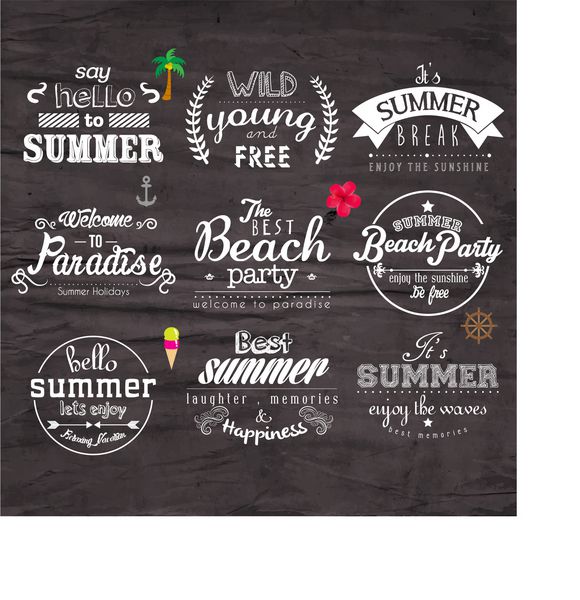 طراحی نشان تعطیلات تابستانی تایپوگرافی قدیمی