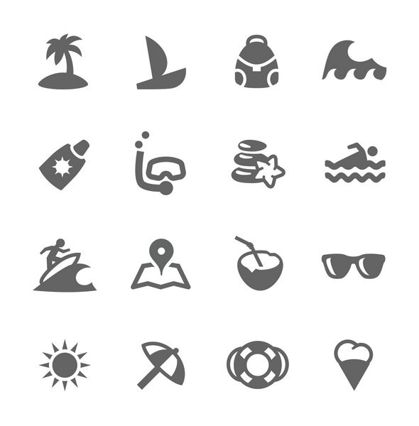 مجموعه ای ساده از نمادهای وکتور مربوط به سفر دریایی برای طراحی شما