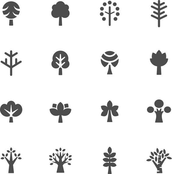 مجموعه آیکون درختان