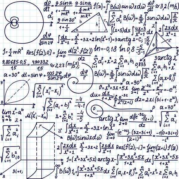 الگوی وکتور با فرمول های ریاضی معادلات و ارقام