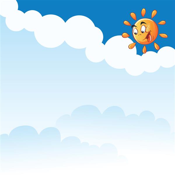 وکتور کارتونی ابرهای خورشید