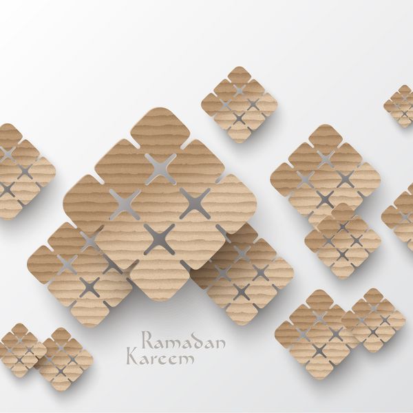 وکتور گرافیک مقوایی مسلمان سه بعدی ترجمه رمضان کریم - سخاوت در ماه مبارک شما را برکت دهد