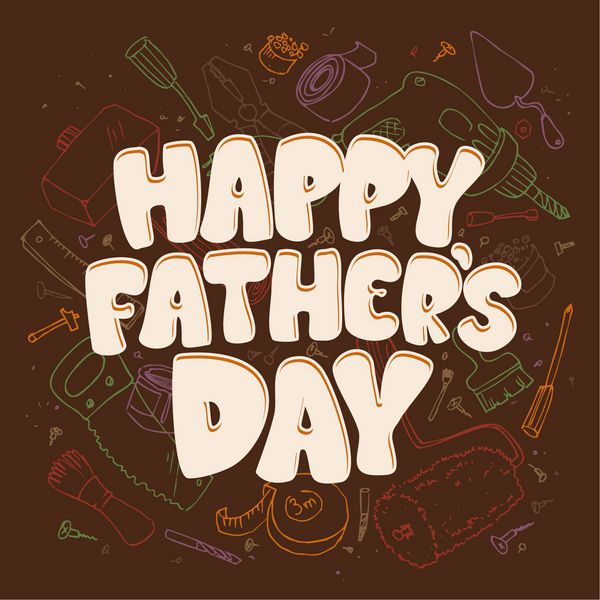 کارت تایپی روز پدر با ابزار
