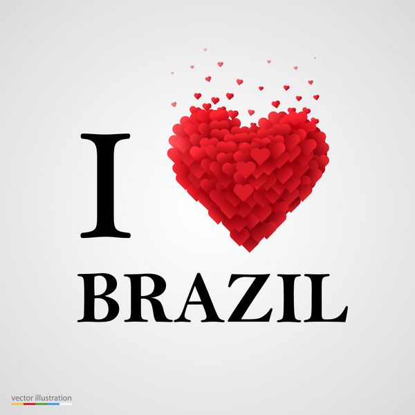 من عاشق برزیل هستم نوع فونت با علامت قلب