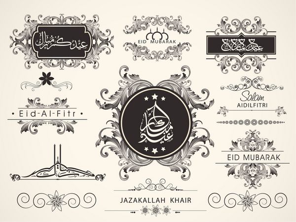 متن خوشنویسی اسلامی عربی برای جشن های عید مواک جشنواره جامعه مسلمانان