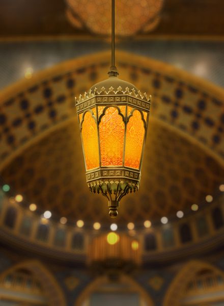 فانوس ماه مبارک رمضان در برابر معماری اسلامی