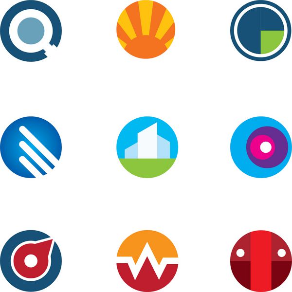 نماد راه‌اندازی اینترنت مجموعه لوگوی دایره برنامه فناوری تلفن همراه جدید