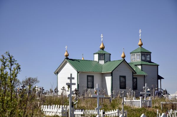 کلیسای ارتدکس روسی در نینیلچیک آلاسکا در امتداد بزرگراه Seward