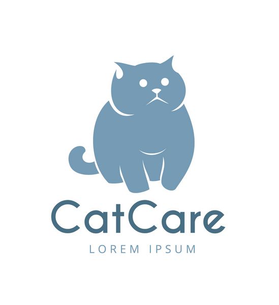 نماد گربه - جدا شده در پس زمینه سفید - تصاویر وکتور الگوی طراحی گرافیکی لوگوی حیوانات خانگی