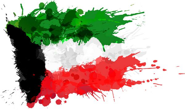 پرچم کویت ساخته شده از چلپ چلوپ های رنگارنگ