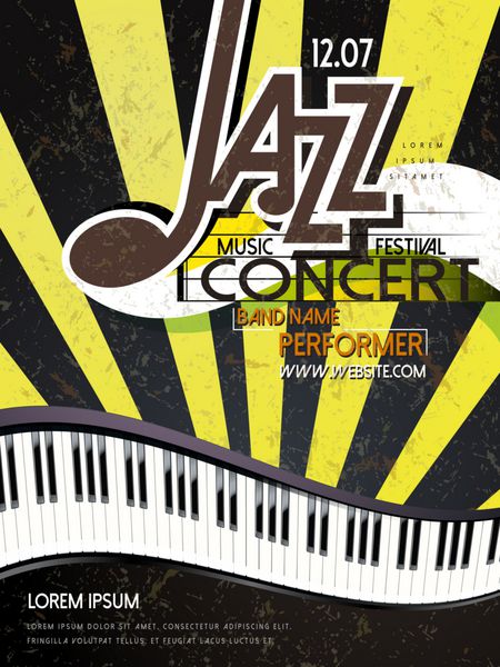 پوستر جشنواره موسیقی جاز و قالب پیانو