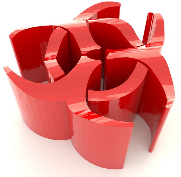 نماد تشعشعات خطرناک زیستی قرمز در پس‌زمینه جدا شده ایجاد شده توسط 3d