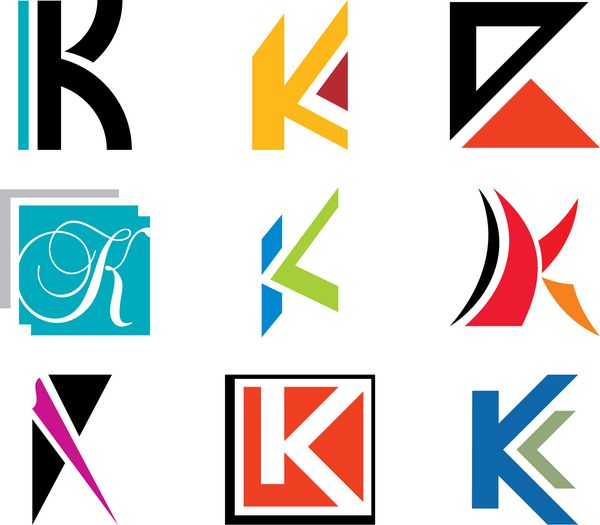 مفاهیم الفبایی طراحی لوگو حرف k برای اطلاعات بیشتر از این سری نمونه کارها را بررسی کنید